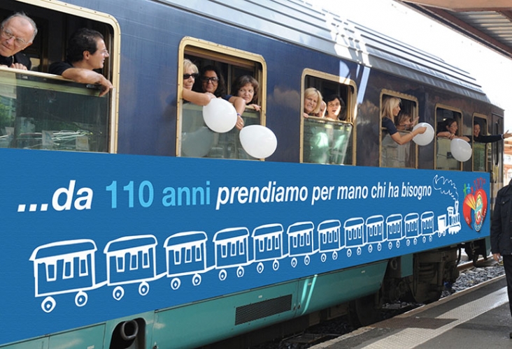 Il treno dell'Unitalsi a Reggio Calabria